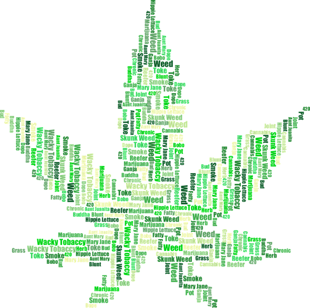 Marijuana word-art with synonyms
