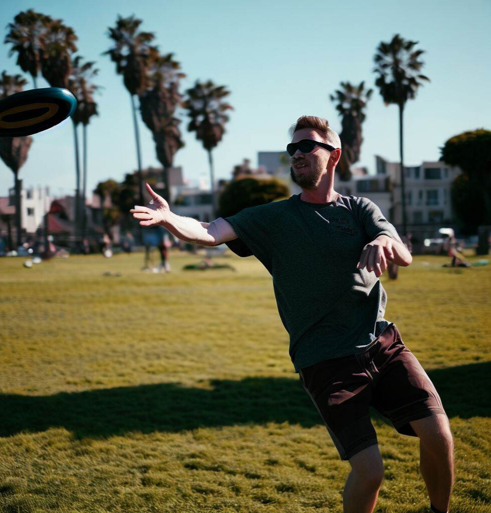 man playing frisbee