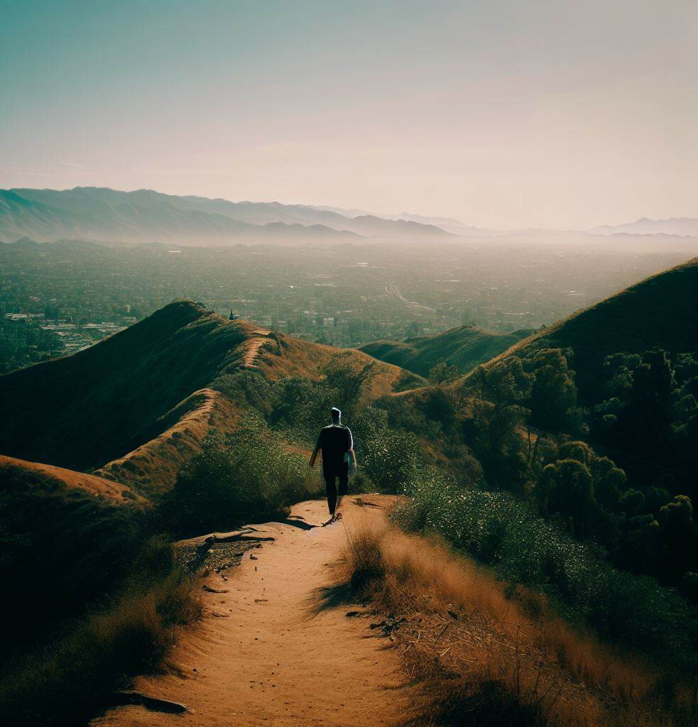 hiker in california