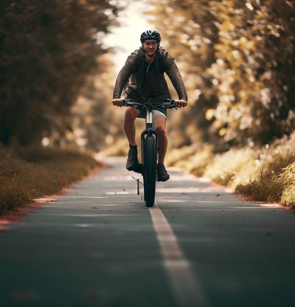 man riding a bike