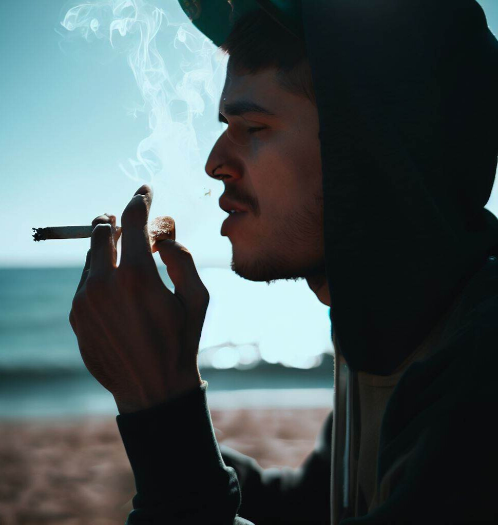 smoking at the beach