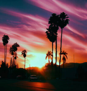 sunset in california
