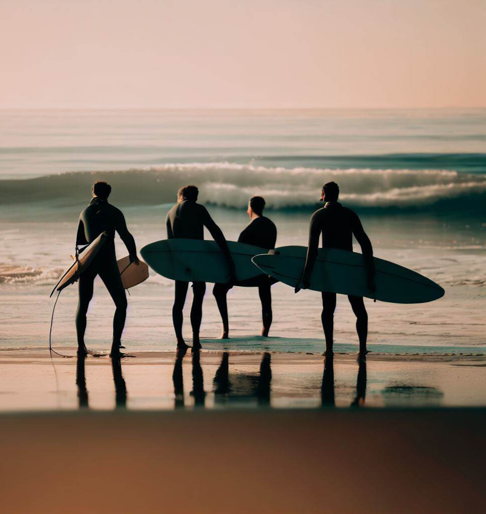 surfers at the beach